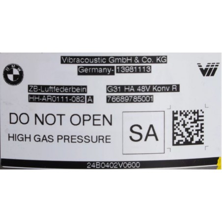 BMW SÉRIE 5 G31 Amortecedor Pneumático Traseiro Direito 37106897850